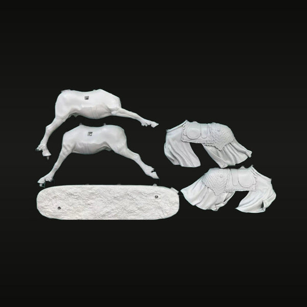 Medieval Knight's Warhorse with Caparison 1/24 Resin Mount Kit