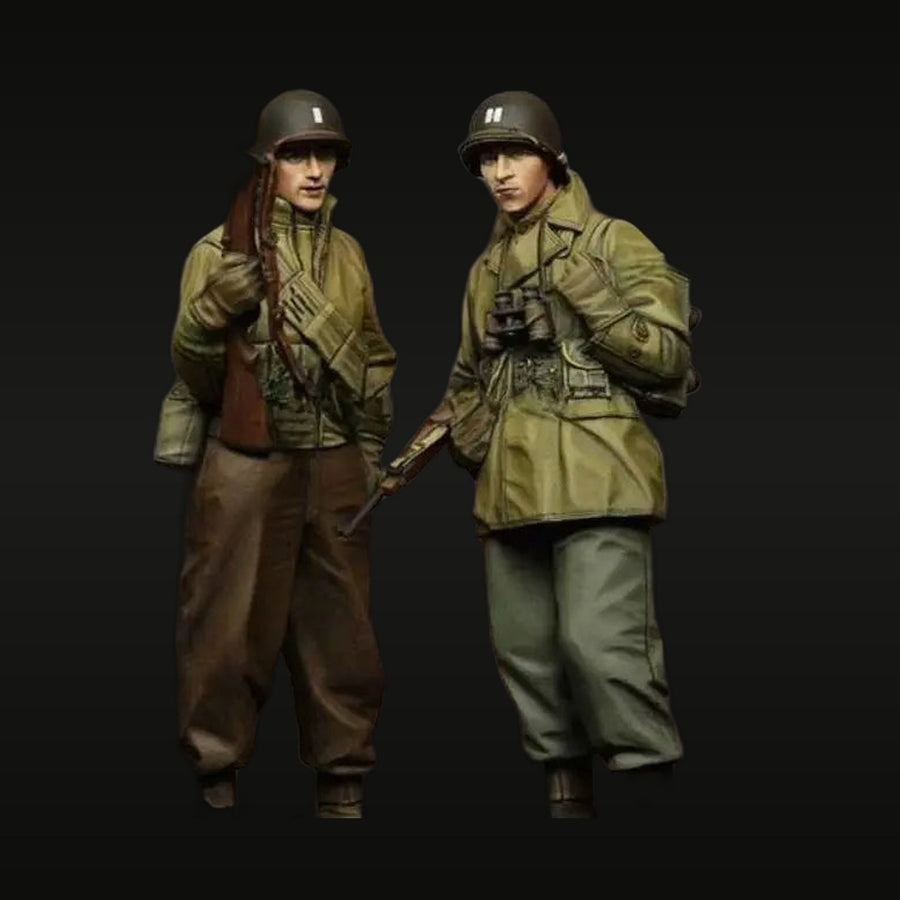 WWII US Army Infantry Two-Figure Set 1/35 Resin Kit - unpainted resin model kit