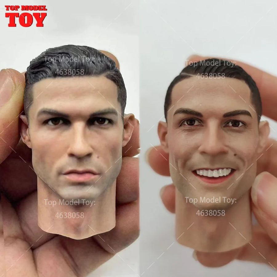 1/6 Scale Cristiano Ronaldo Head Sculpt Calm/Smile Ver. Head Carving Model Fit 12