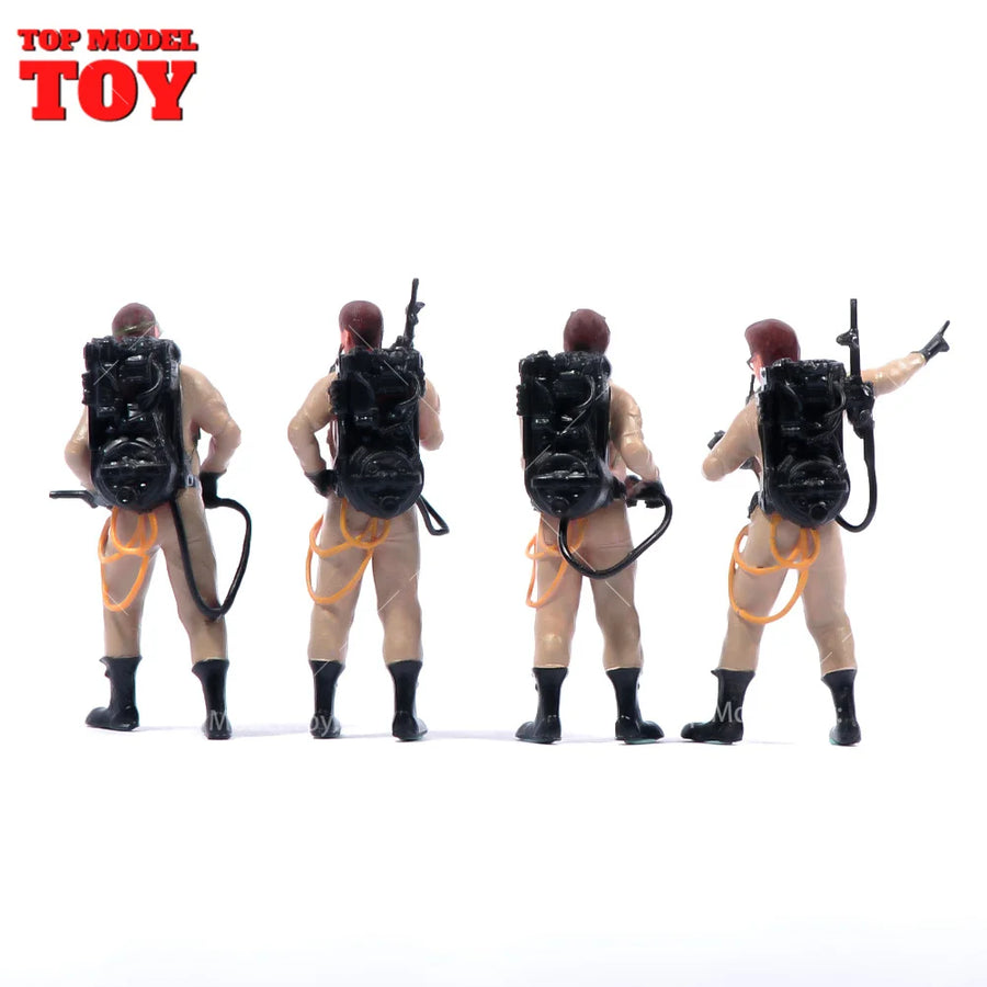Painted Miniatures 1/64 1/43 1/87 Armed Soldier Man Team with Gun Scene Figure Dolls Unpainted Model for Cars Vehicles Toy