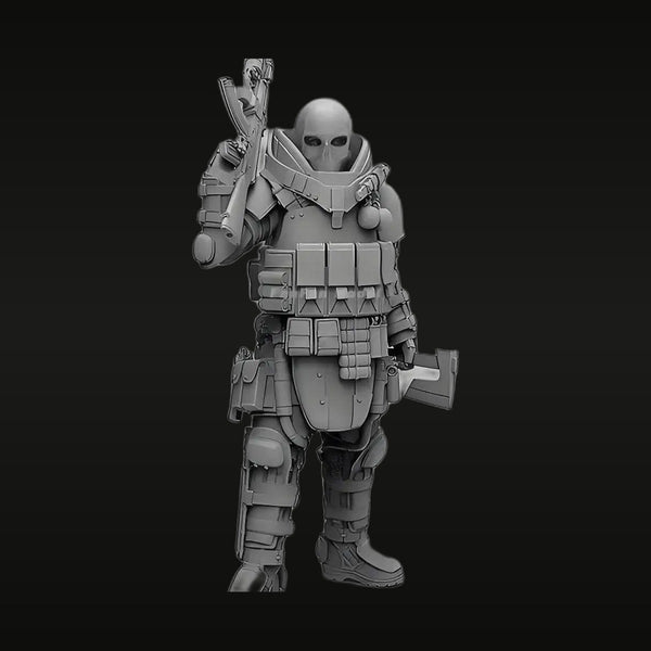 Sci-Fi Futuristic Soldier with Modular Armor 1/35 Resin Figure Kit