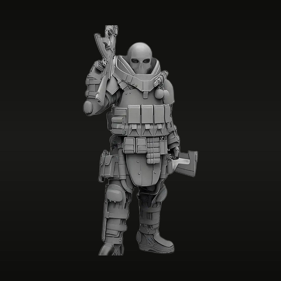 Sci-Fi Futuristic Soldier with Modular Armor 1/35 Resin Figure Kit - unpainted resin model kit