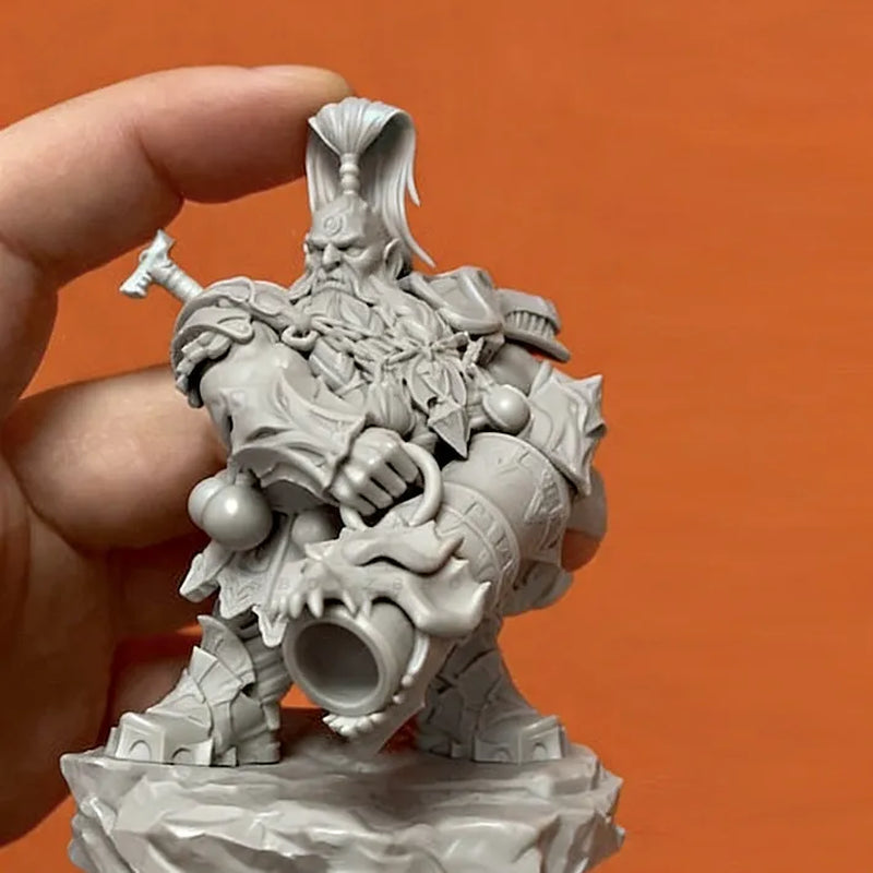 Fantasy Dwarf Warrior King Bust with Axe 65mm Resin Kit - resin model view 3