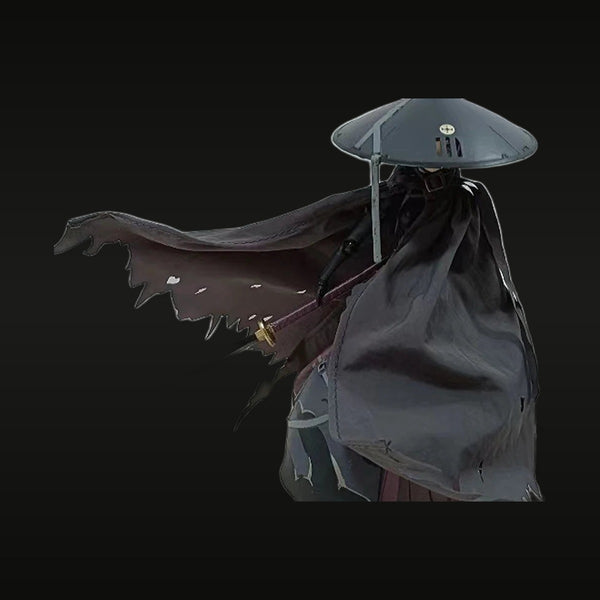 Anime Game Character Asian Warrior with Tattered Cloak and Conical Hat 1/12 Resin Figure Kit