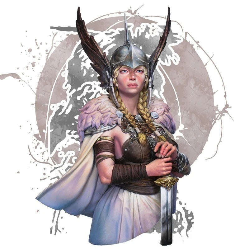 1/10 Scale 115Mm Die-Cast Resin Bust Model Kit Female Warrior Goddess Statue Unassembled and Unpainted
