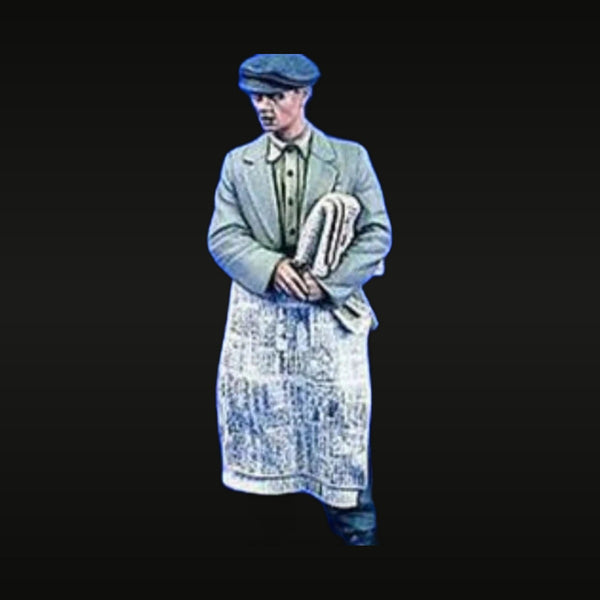 1920s Newspaper Vendor Flat Cap 1/35 Resin Figure Kit