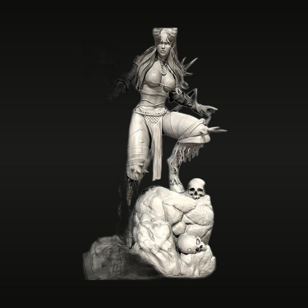 Fantasy Demon Sorceress with Clawed Gauntlet 50mm Resin Figure Kit