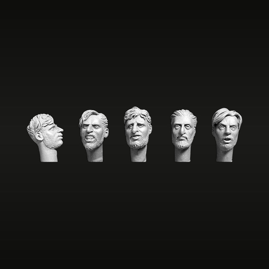 Generic Male Head Variants Set 1/35 Resin Accessory Kit - unpainted resin model kit