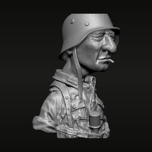 WWII German Soldier 70mm Resin Bust Figure Kit