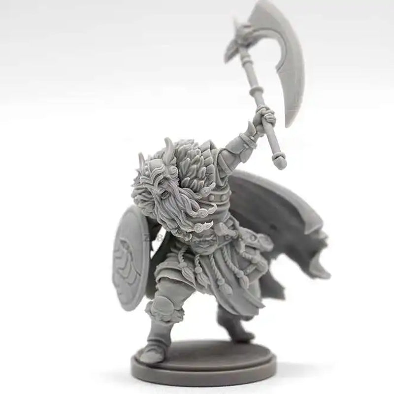 Fantasy Dwarf Warrior Zachary with Ornate Sword 28mm Resin Figure Kit - resin model view 3