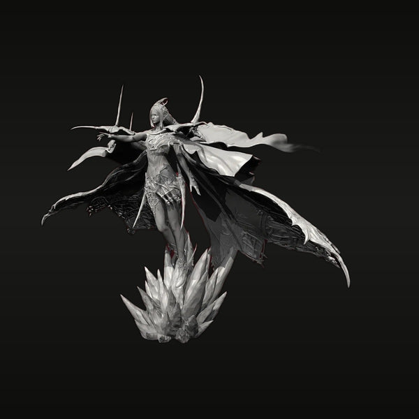 Winged Demon Sorceress with Horns 50mm Resin Figure Kit