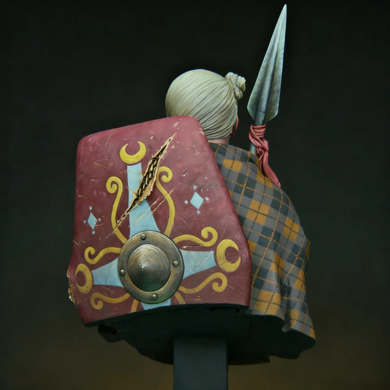 1/12 Scale Die-Cast Resin Bust Model Kit Ancient Germanic Warrior Statue Unassembled and Unpainted