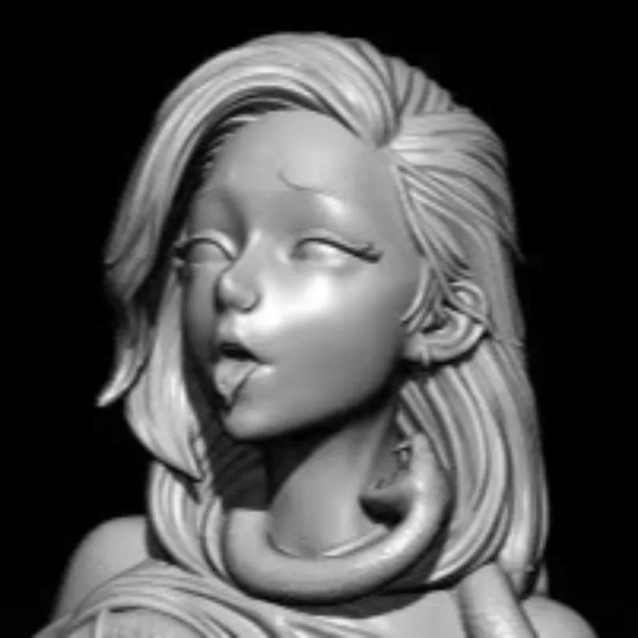 Fantasy Female Snake Woman Bust with Serpent Tail 77mm Resin Kit - resin model view 2