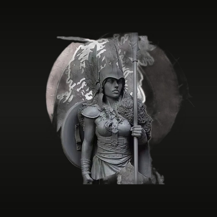 Fantasy Female Warrior with Spear and Shield 1/9 Resin Figure Kit - unpainted resin model kit