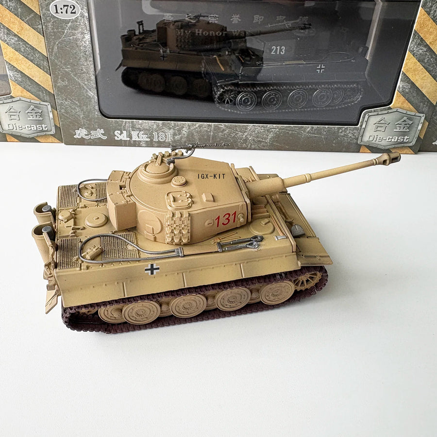 1/72 German Tiger Type Tank Model North Afric Alloy Finished Product Simulation Model for Children Adults Toy Collection Display
