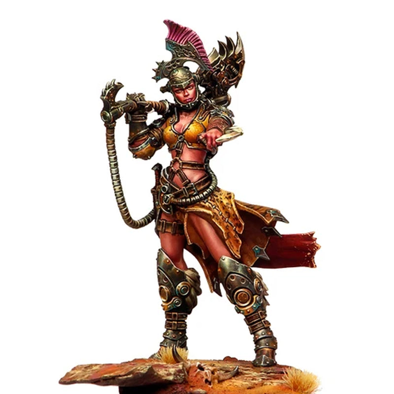Fantasy Female Steampunk Warrior with Cannon 1/24 Resin Figure Kit - resin model view 2