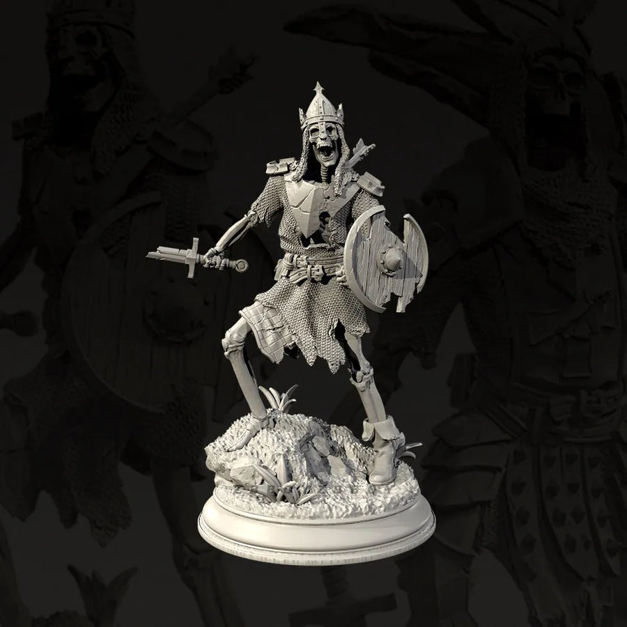 Fantasy Undead Skeletal Archer with Crossbow 28mm Resin Figure Kit - resin model view 3