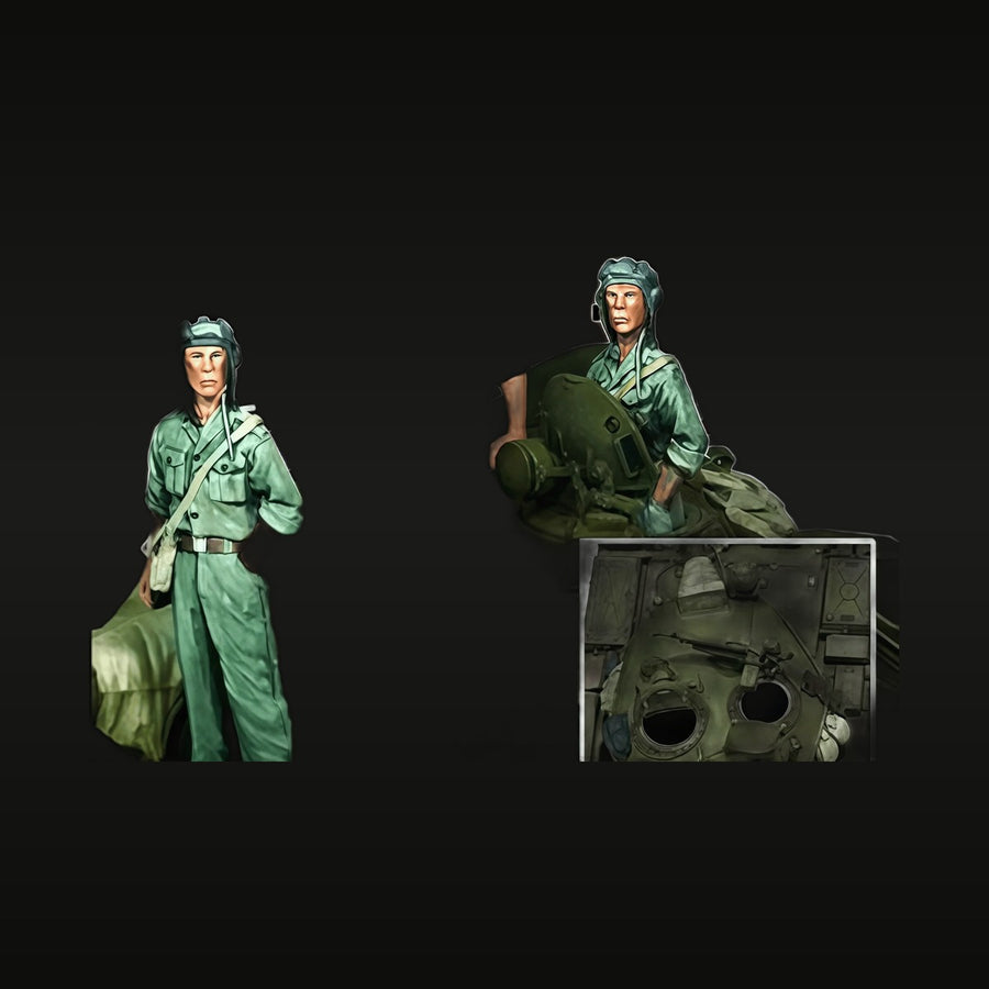Vietnam War NVA Tank Crew 1/72 Resin Figure Kit - 2 Soldier Set - unpainted resin model kit