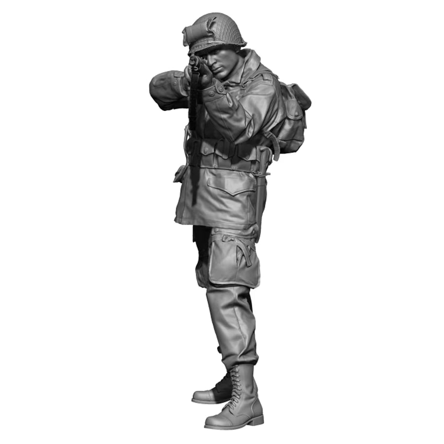 WWII US Army Soldier M1 Garand Firing Pose 1/16 Resin Figure Kit - resin model view 2