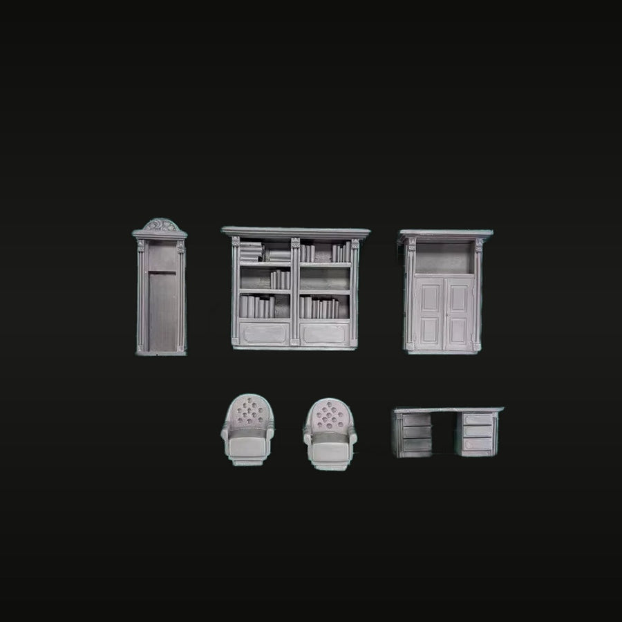 1/35 Victorian Study Furniture Set (Resin Terrain) - unpainted resin model kit
