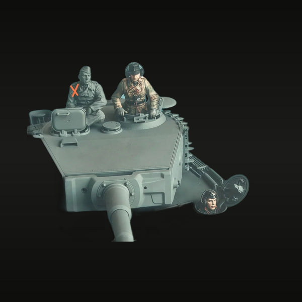 WWII German Panzer Crew with Tank Turret Base 1/35 Scale Resin Kit