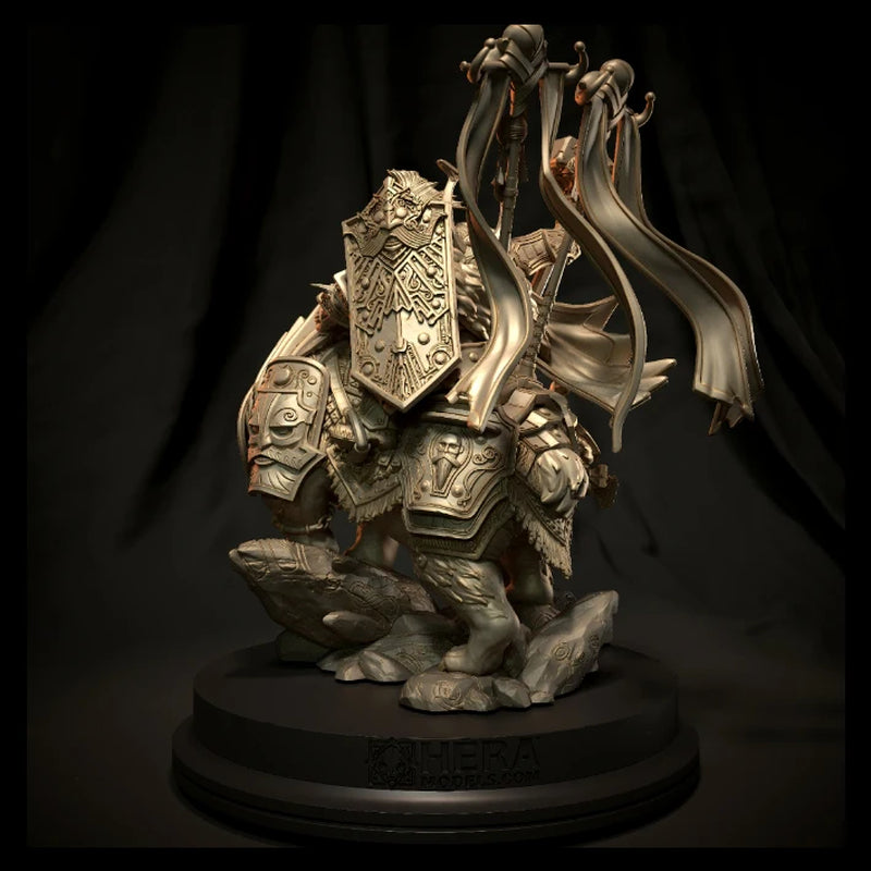 Fantasy Armored Knight on Enchanted Lion 1/24 Resin Figure Kit - resin model view 4