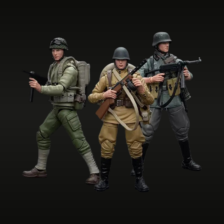 WWII US German Italian Infantry Soldier Set 1/18 Resin Figure Kit - unpainted resin model kit