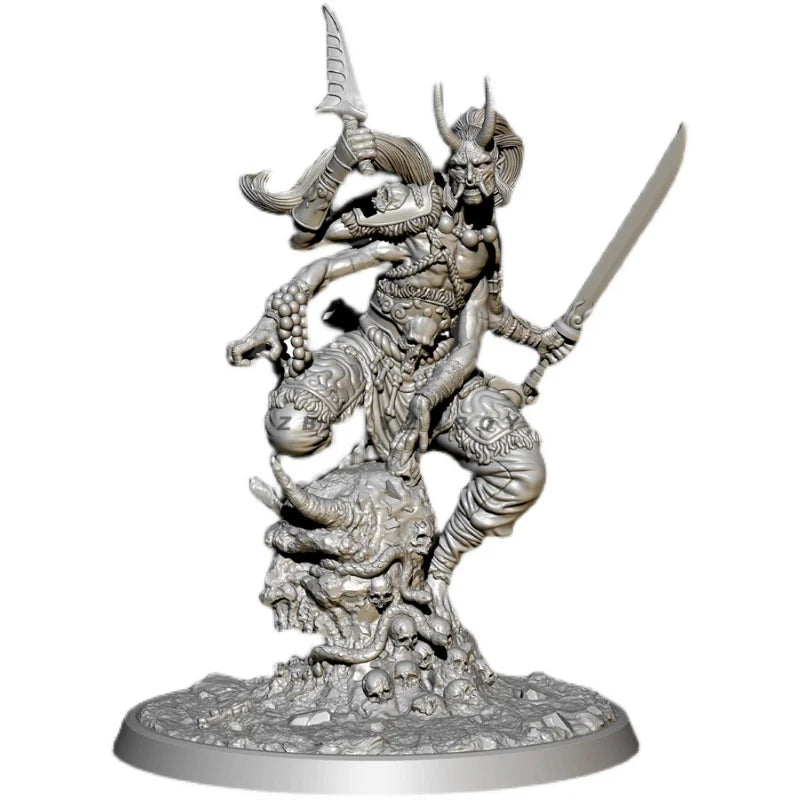 Multi-Armed Demon Warrior 38mm Resin Figure Kit - resin model view 5