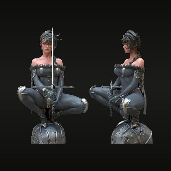 Steampunk Female Warrior Bust with Polearm 1/24 Resin Bust Kit