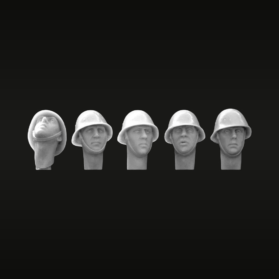 WWI/WWII British Soldier Heads 1/35 Resin 5-Pack Busts Kit - unpainted resin model kit
