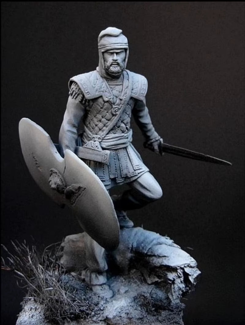 Roman Legionary Warrior with Spear and Scutum Shield 75mm Resin Figure Kit - resin model view 2
