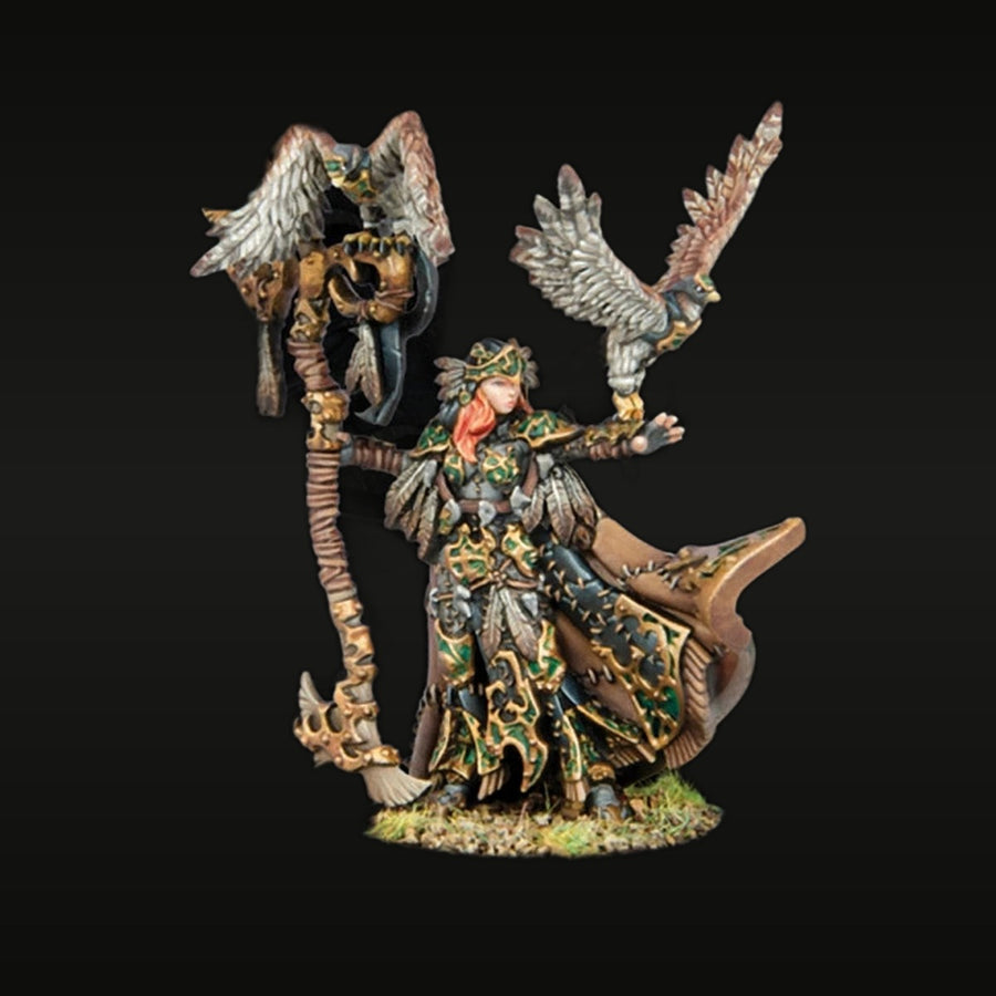 Fantasy Female Una Falconer with Twin Eagles 30mm Resin Figure Set Kit - unpainted resin model kit