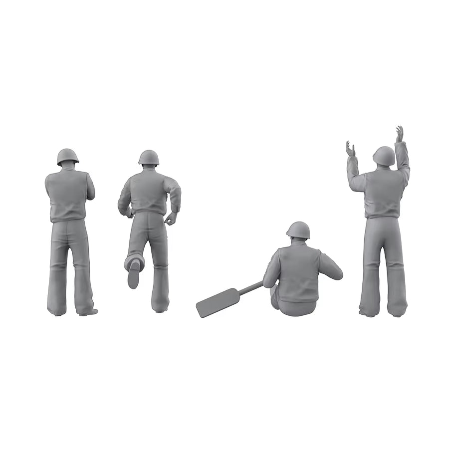 WWII US Army Infantry Set 4 Figures 28mm Resin Kit - resin model view 4