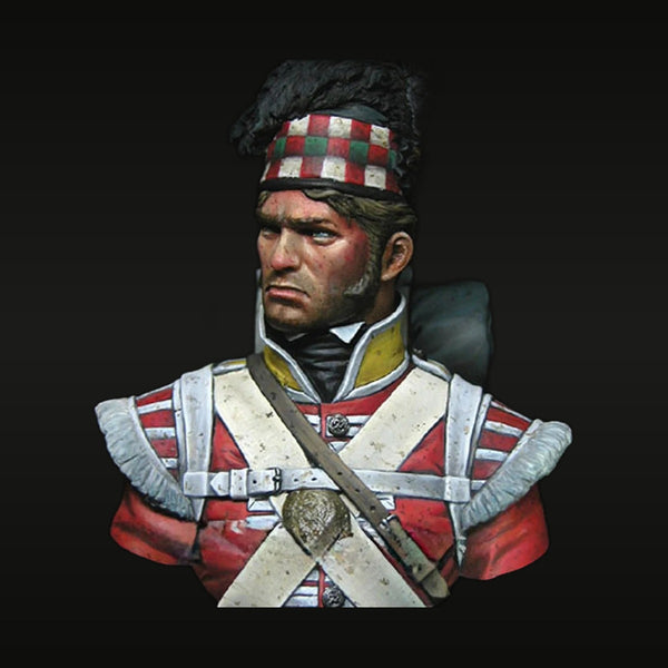 Napoleonic British Gordon Highlander Soldier 1815 1/10 Resin Bust Kit
