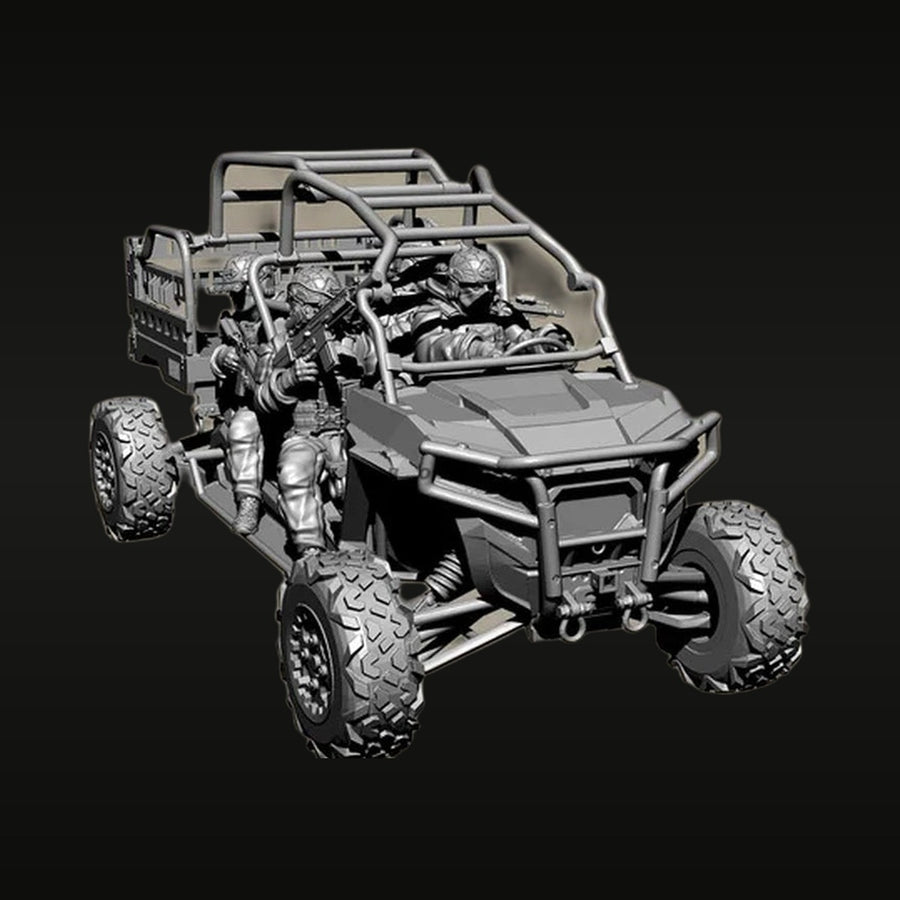 Modern Tactical UTV with 2 Soldiers 1/48 Resin Diorama Kit - unpainted resin model kit