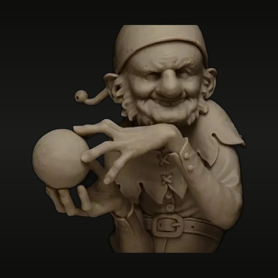 Fantasy Dwarf Wizard with Crystal Ball 1/12 Resin Bust Kit - unpainted resin model kit