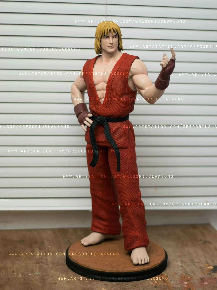 1/24 Resin Figure Unpainted Model Kit, Street Fighter, Ken Challenging, Unassembled and Unpainted GK
