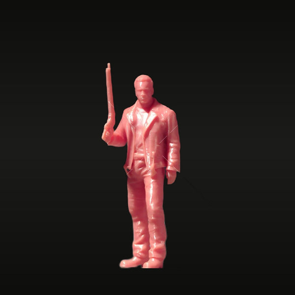 Modern Suited Male Action Figure with Rifle 1/24 Resin Figure Kit