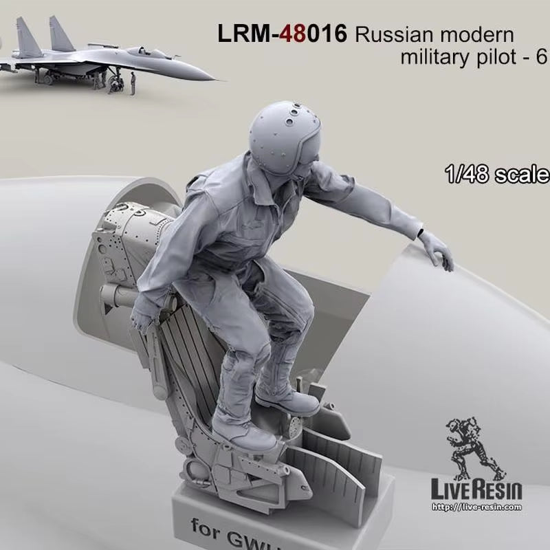 Die-Cast 1/48 Scale Modern Russian Military Pilot-6 (Excluding Aircraft) Micro-Scene with Self-Assembled Unpainted GK Hobby Toys