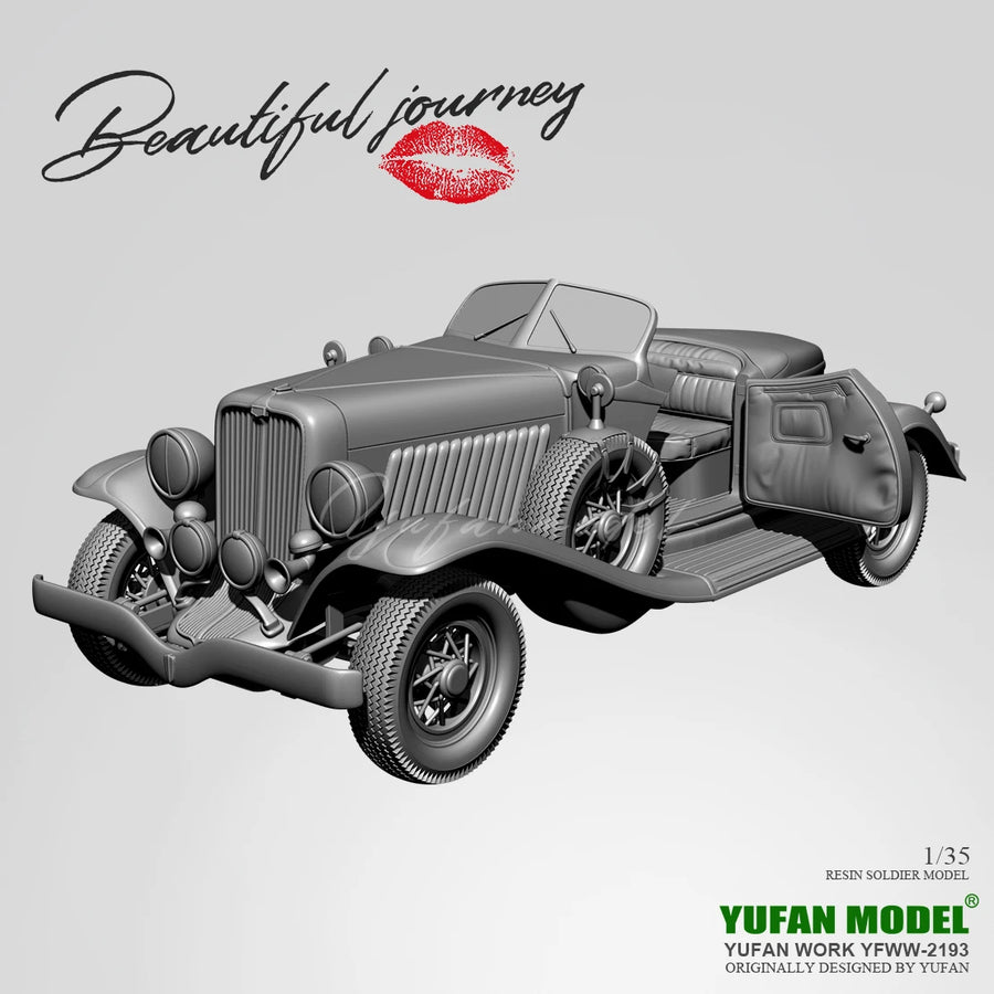 1930s Convertible Roadster with Open Doors 1/35 Resin Model Kit - resin model view 2