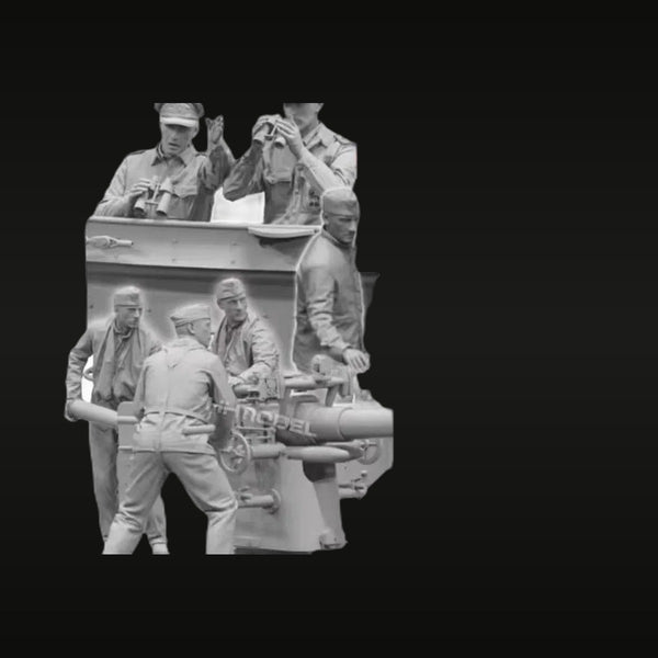 WWII German Navy/Army Deck Gun Crew 6-Figure Set 1/35 Resin Kit