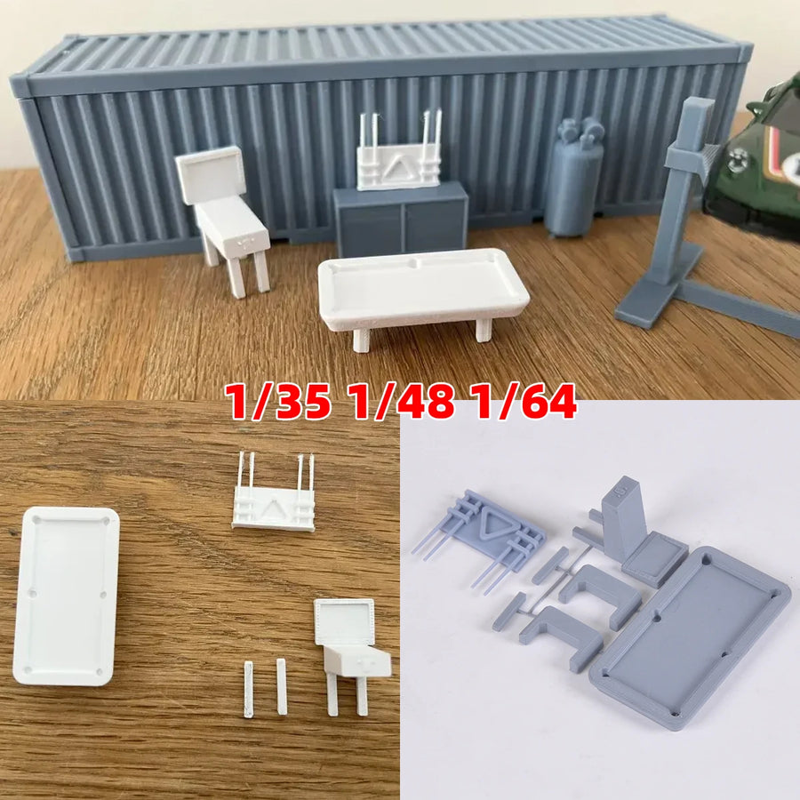Modern Interior Furniture Set 1/72 Resin Diorama Kit - resin model view 2
