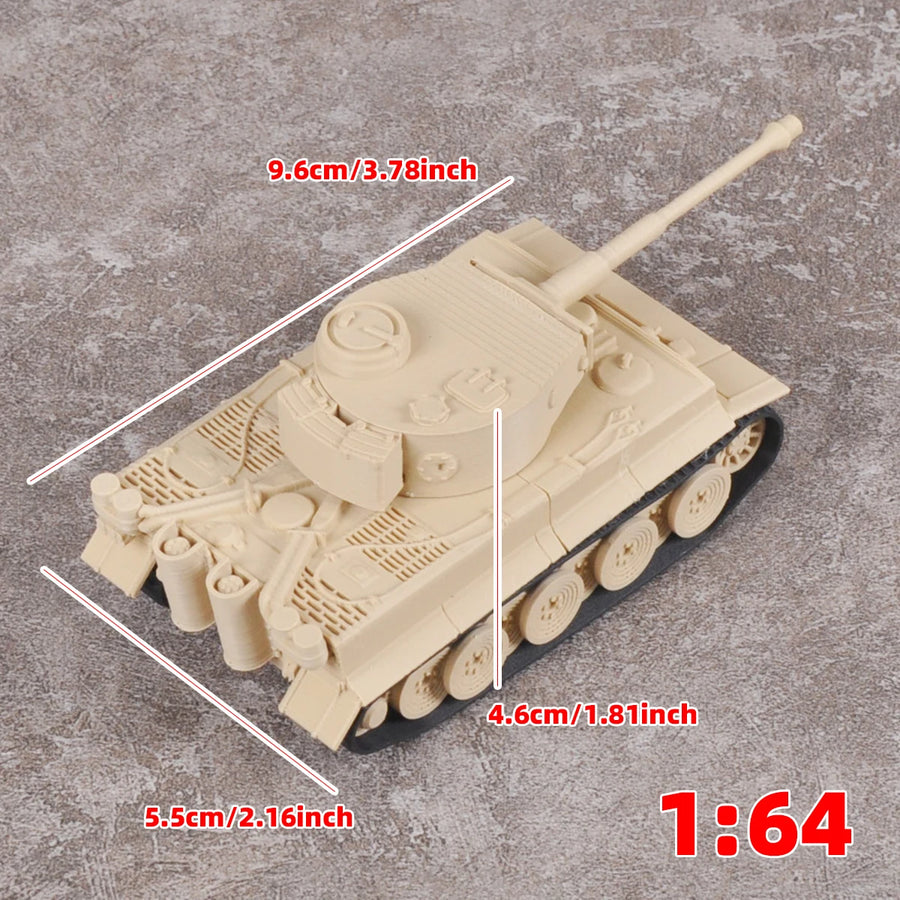 Assembly Scale Set Static Plastic Model Kit Germany Tiger 1 Tiger I Tank 1/64