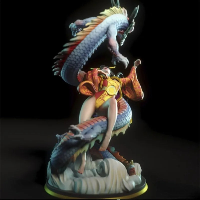 Fantasy Figure with Dragon Companion 1/24 Resin Figure Kit - resin model view 3