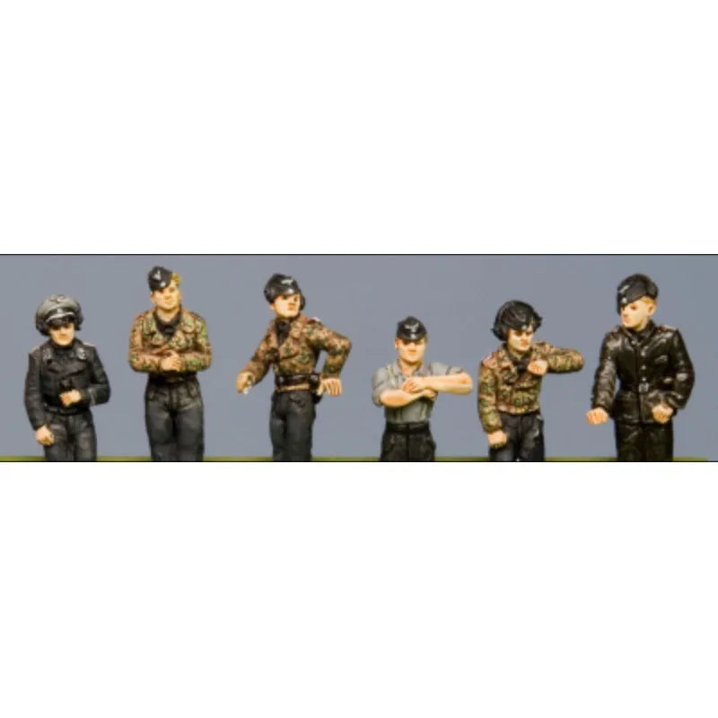 1/72 Scale Diecast Resin Figure Model Kit WWII German Panzer Crew 6 Figures Unpainted