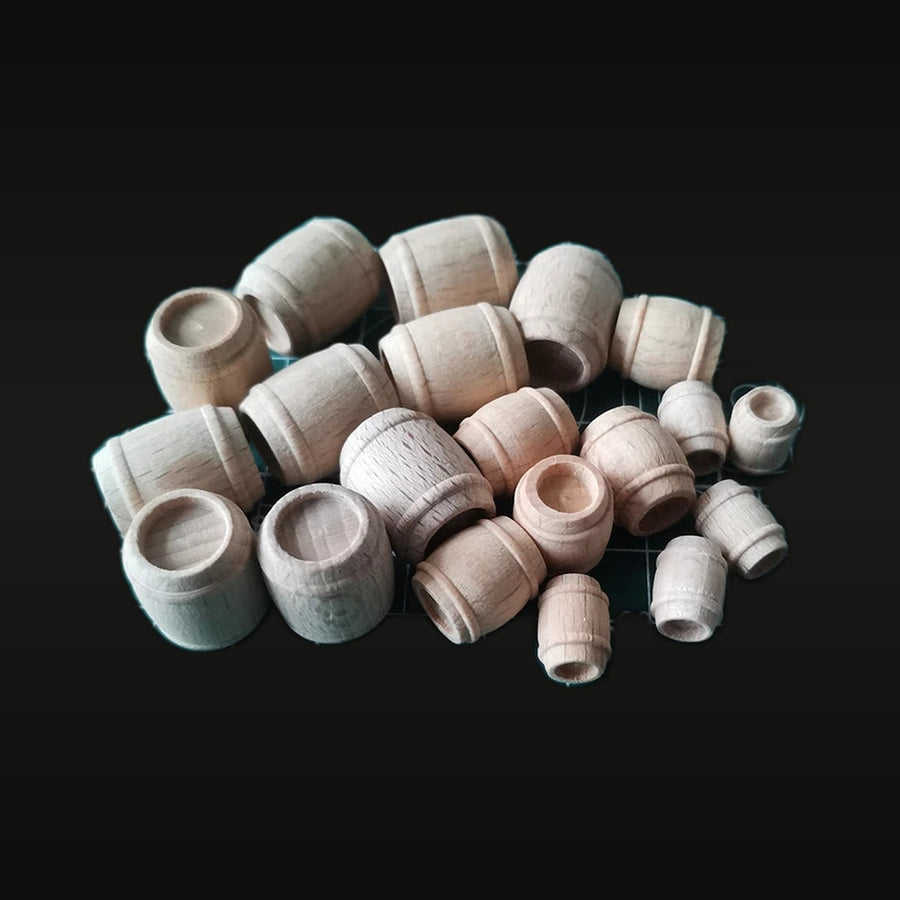 Wooden Barrel & Cargo Crate Accessories Resin Miniature Kit - 1:48 Scale - unpainted resin model kit