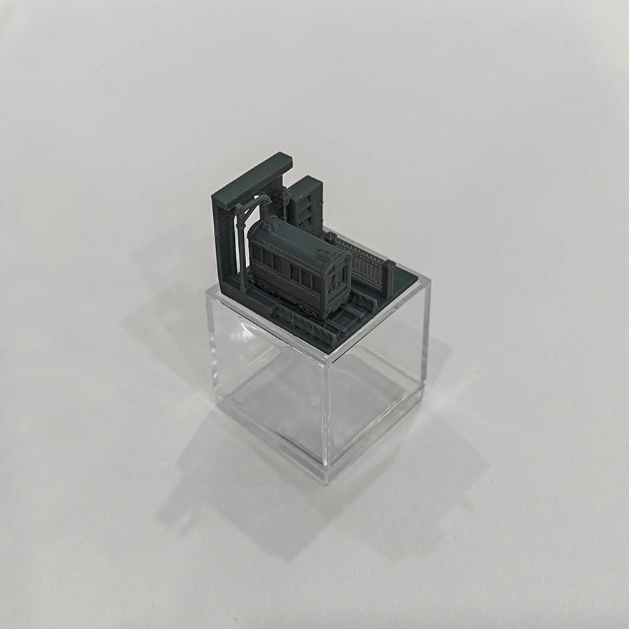 Industrial Railway Station with Passenger Coach 1/87 Resin Diorama Kit - resin model view 3