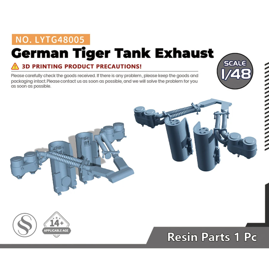 German Tiger Tank Exhaust System 1/72 Resin Accessory Kit - resin model view 5