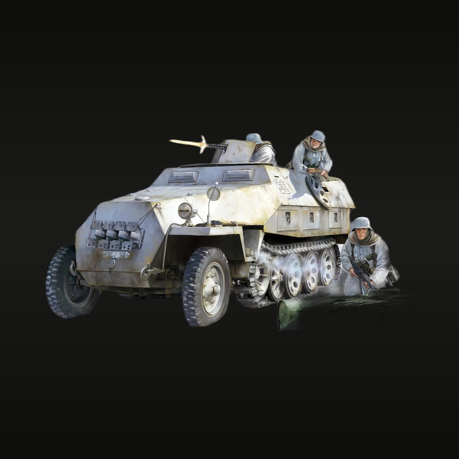 WWII German Sd.Kfz.250 Halftrack with Crew 1/35 Resin Vehicle Kit - unpainted resin model kit