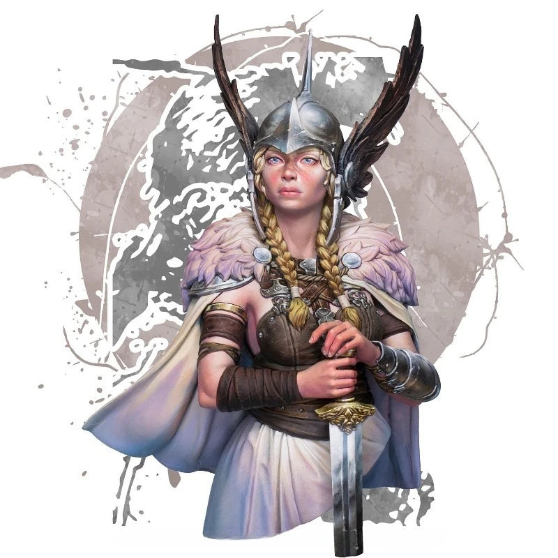 1/10 Scale 115Mm Die-Cast Resin Bust Model Kit Female Warrior Goddess Statue Unassembled and Unpainted